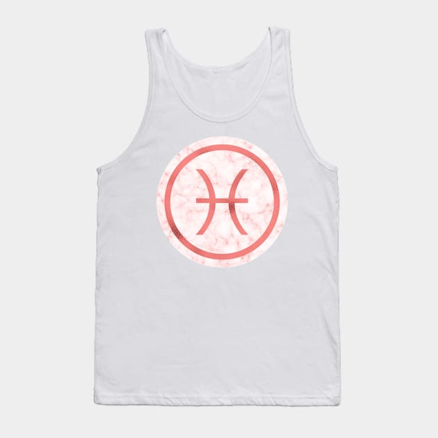 Living Coral Marble Zodiac - Pisces Tank Top by BiscuitSnack